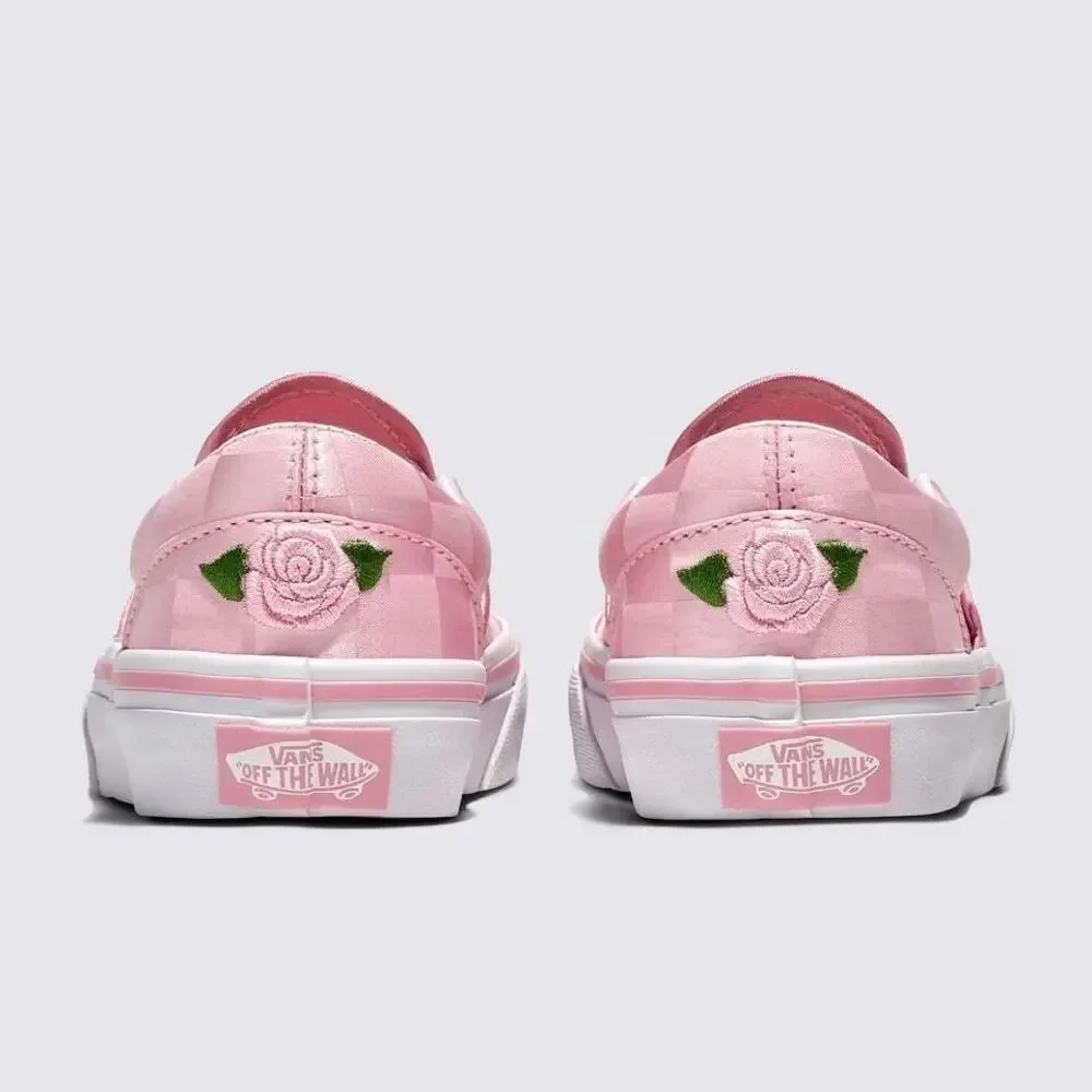 NIB VANS Classic Slip-On Satin Rose Pink/White M6.5/W8